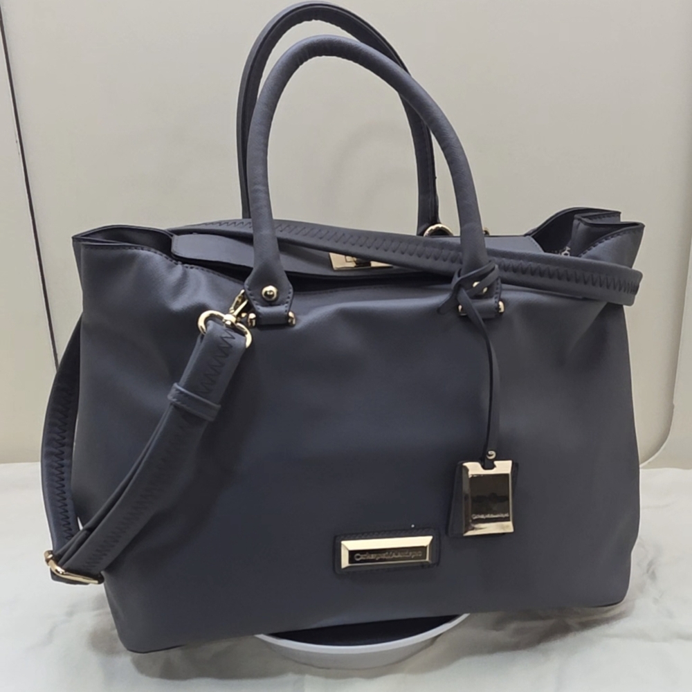 Catherine Malandrino Structured Gray Work Tote Sa… - image 1